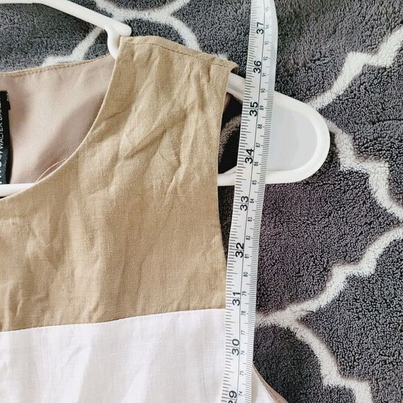 W118 Walter Baker Pleated Dress Size Xs 100% Linen Lined Lightweight Sleeveless - Picture 7 of 8